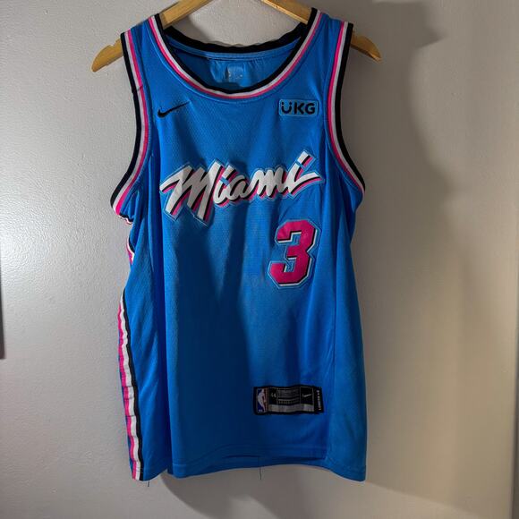 Nike Dwyane Wade #3 Miami Heat ViceWave City Edition Jersey | Vapor Blue Size 44 - Picture 6 of 6